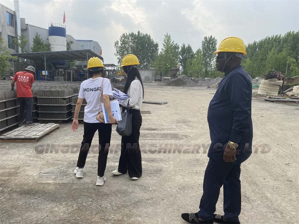 Nigerian Clients Tour HF Machinery CO., LTD's Block Machine Factory